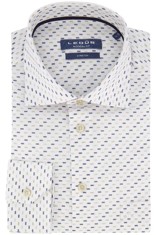 Ledub Shirt dress ml 7 Donkerblauw geprint katoen