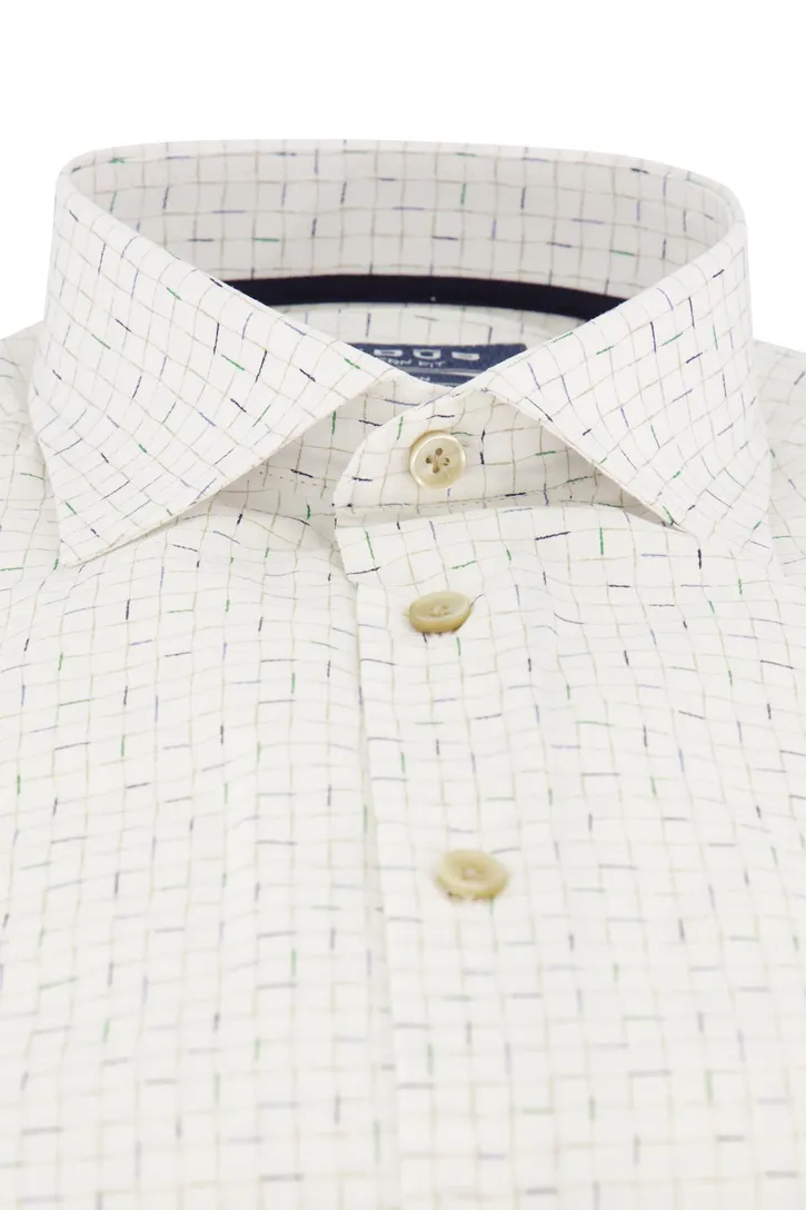 overhemd Ledub wit geruit modern fit new