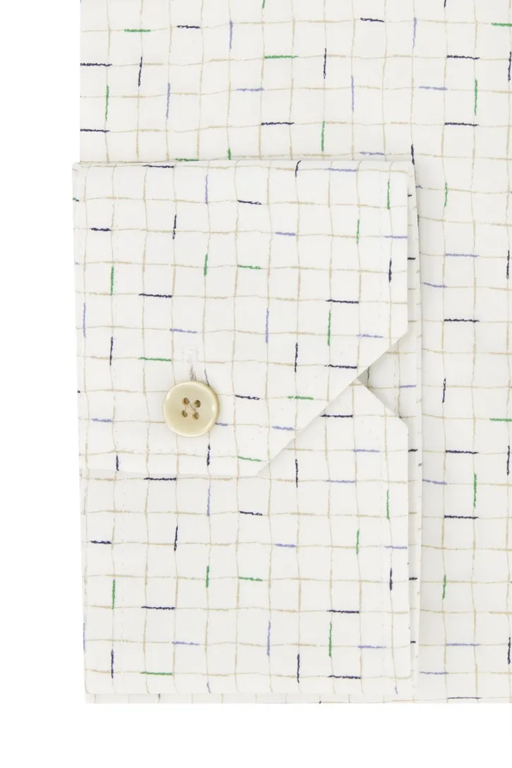 overhemd Ledub wit geruit modern fit new