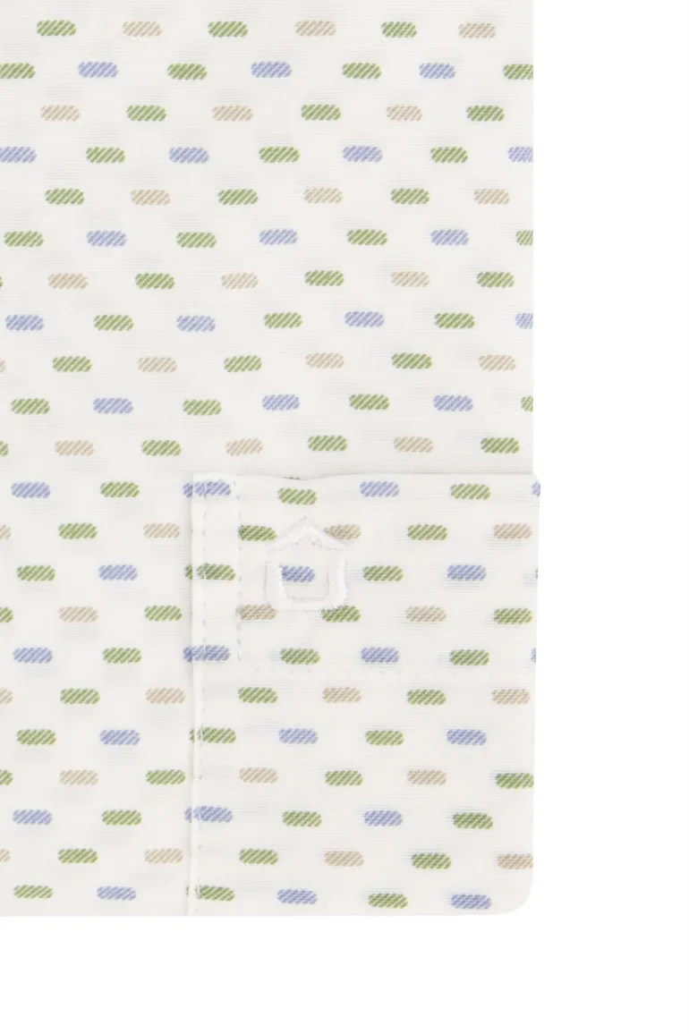 Ledub business overhemd Modern Fit New normale fit groen geprint