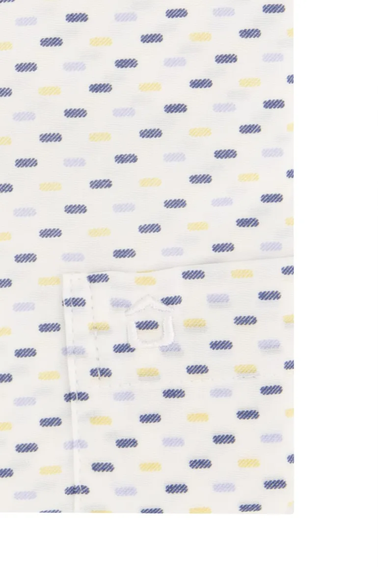Ledub business overhemd Modern Fit New normale fit blauw geprint