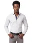 Ledub business overhemd Modern Fit New normale fit blauw geprint