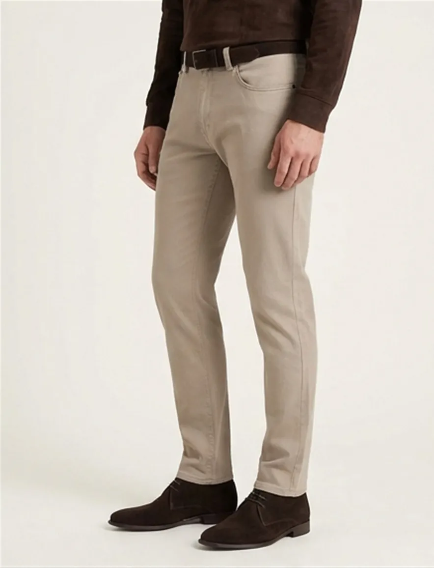 Pierre Cardin Antibes 5 Pocket beige katoen Big & Tall