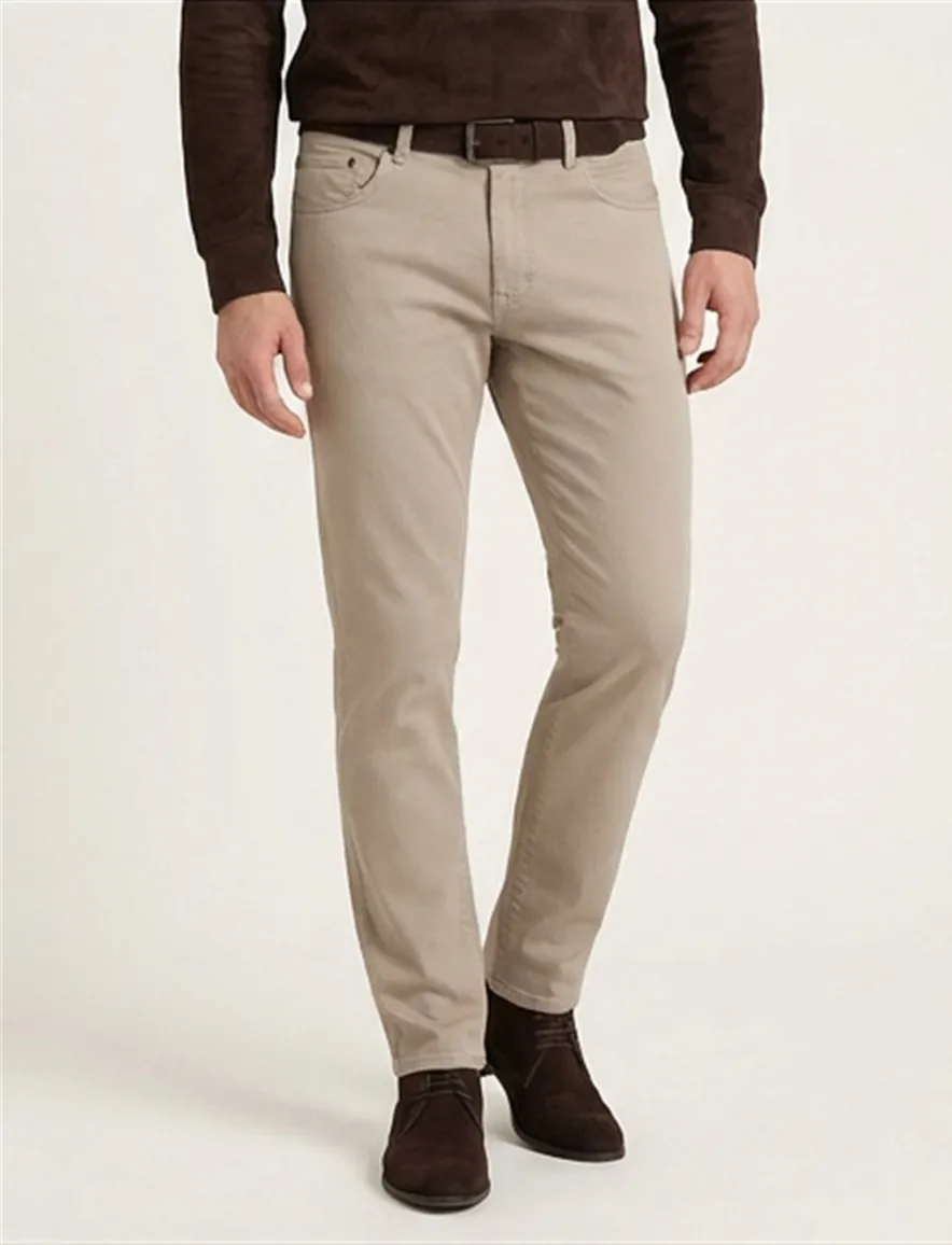 Pierre Cardin Antibes 5 Pocket beige katoen Big & Tall