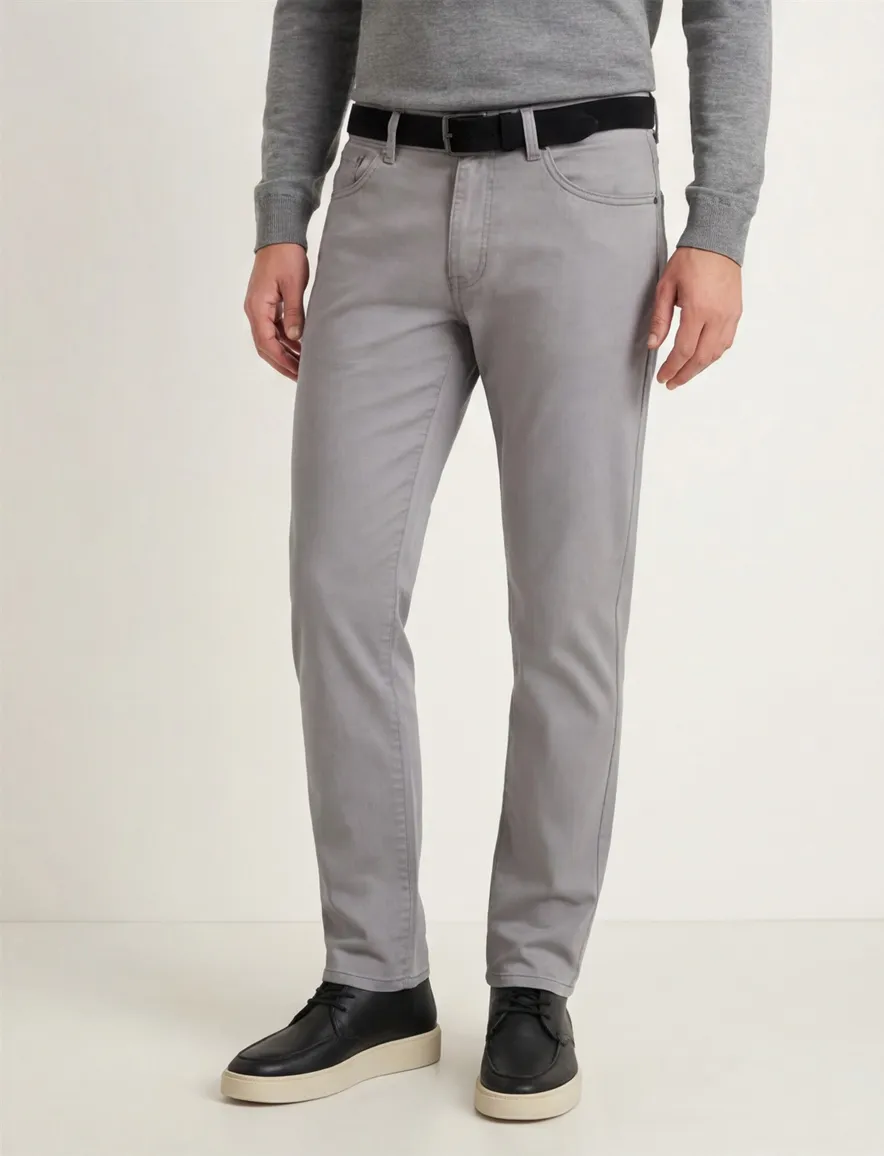 Pierre Cardin Antibes 5 Pocket grijs katoen Big & Tall