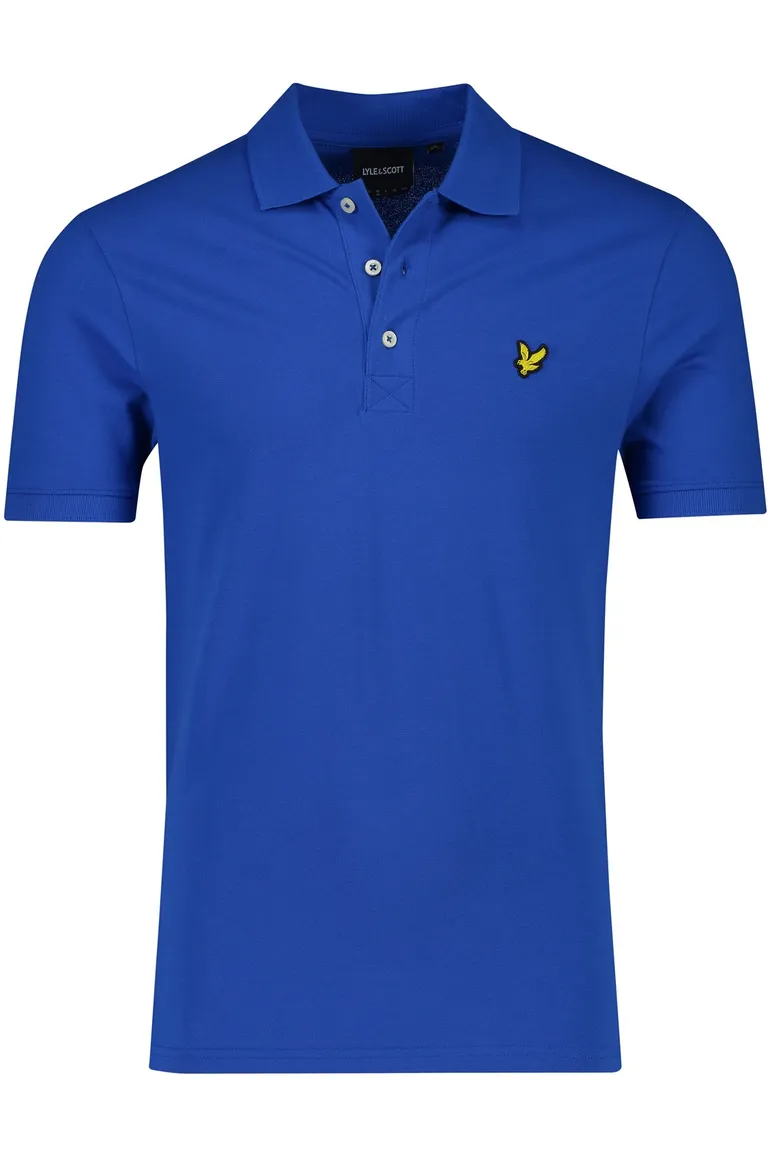 Lyle & Scott polo blauw effen katoen