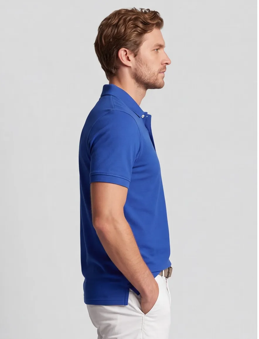 Lyle & Scott polo blauw effen