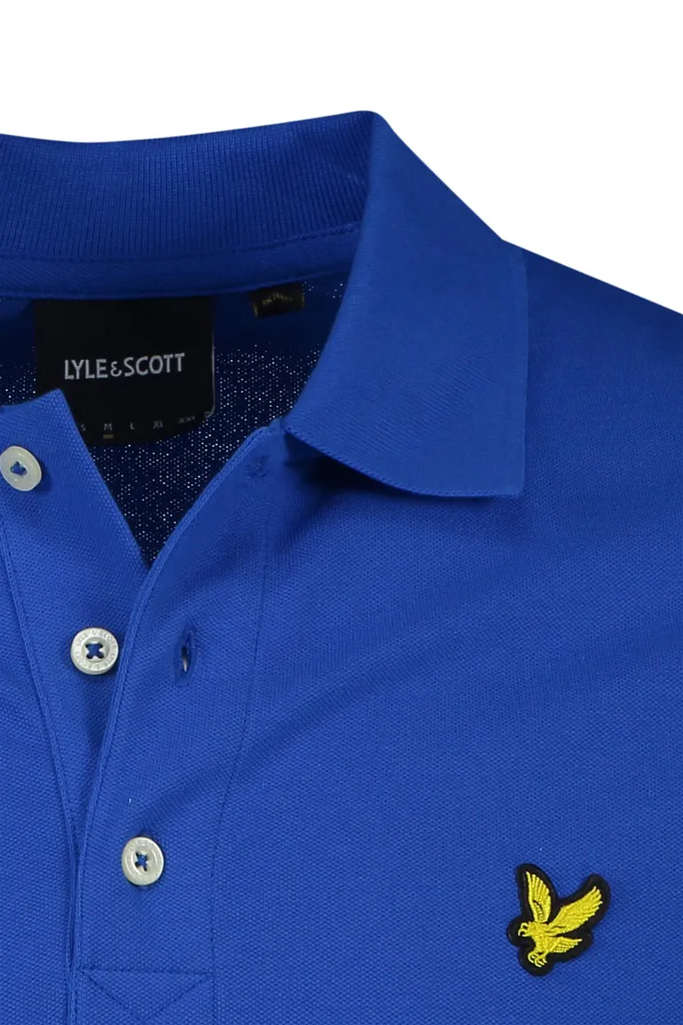 Lyle & Scott polo blauw effen katoen