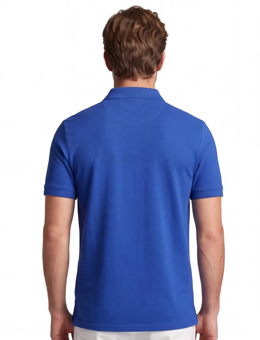 Lyle & Scott polo slim fit blauw effen