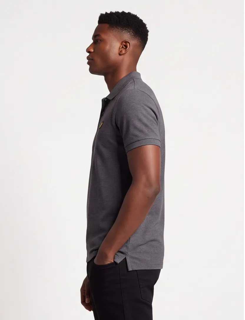 Polo Lyle & Scott slim fit grijs gemêleerd