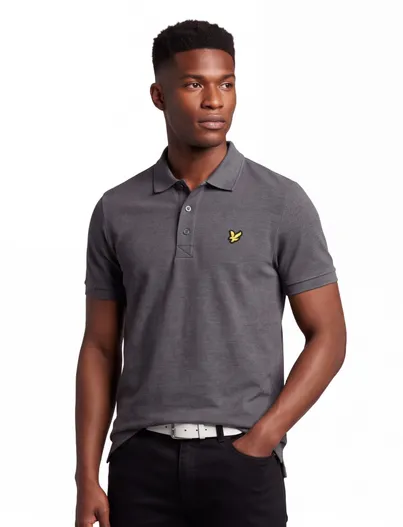 Lyle & Scott Polo Lyle & Scott slim fit grijs gemêleerd