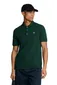 Lyle & Scott polo slim fit donkergroen effen met logo katoen