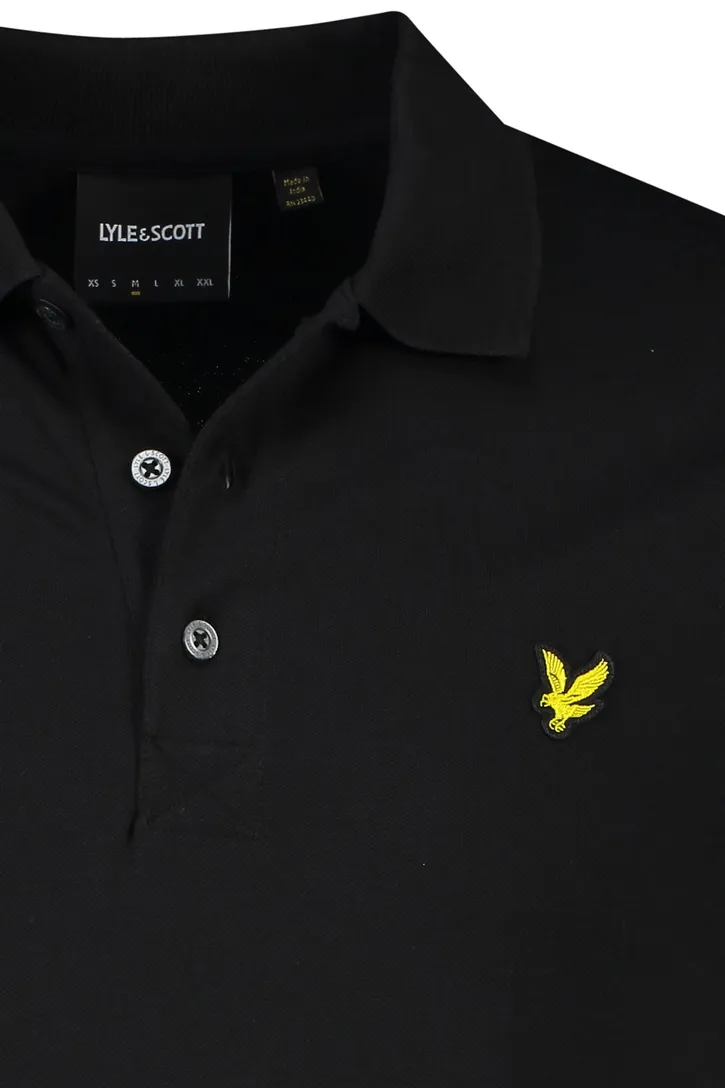 Lyle & Scott polo slim fit zwart katoen met logo