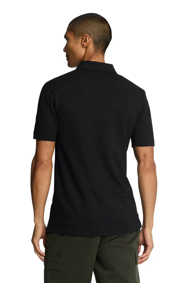Lyle & Scott polo slim fit zwart katoen met logo