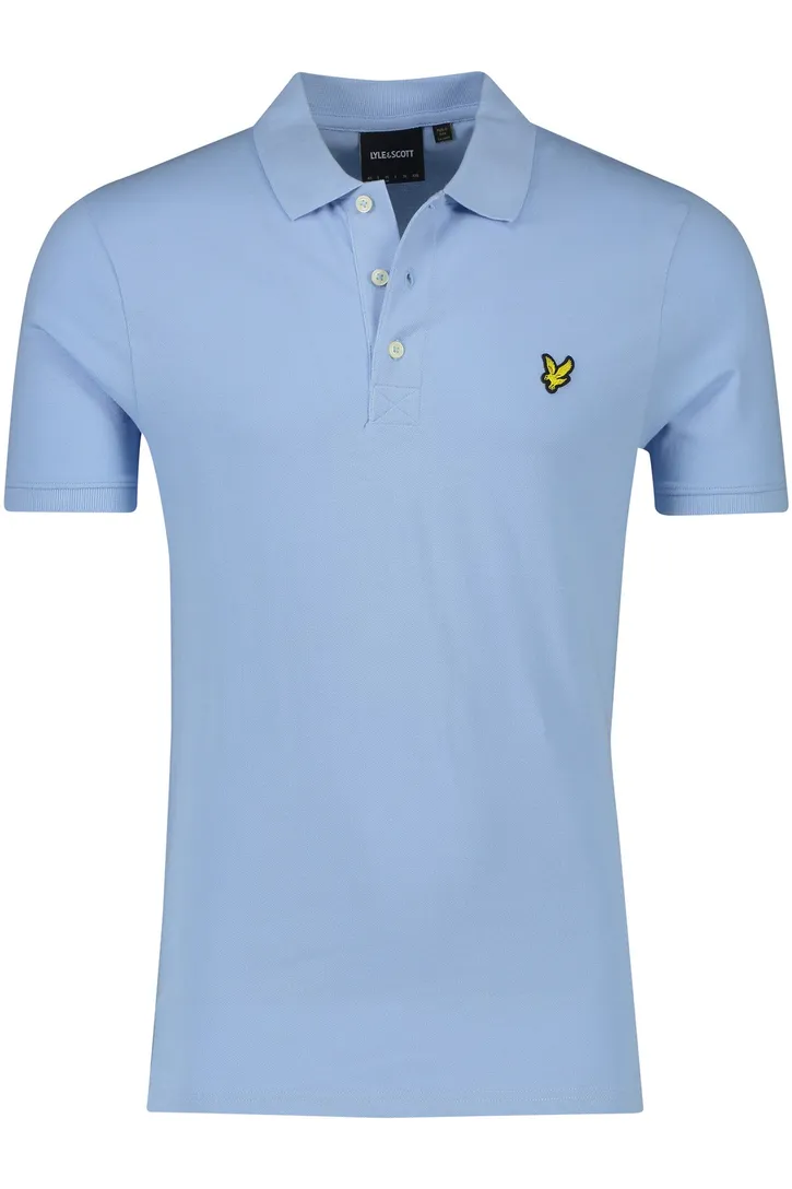Lyle & Scott polo slim fit lichtblauw effen