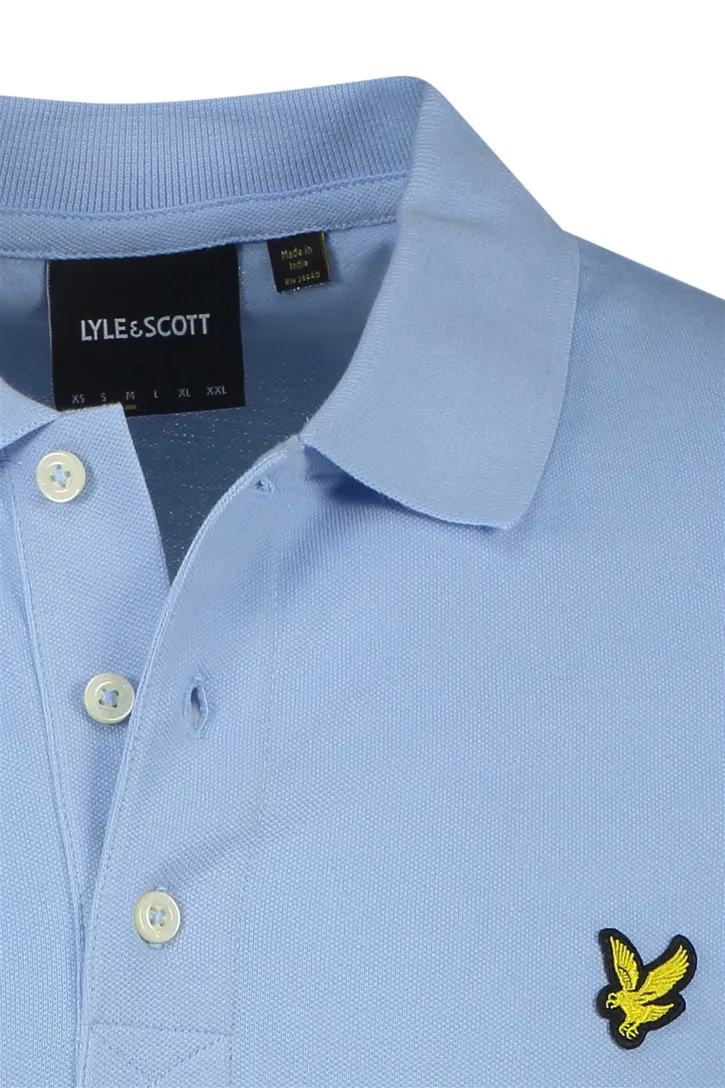Lyle & Scott polo slim fit lichtblauw effen