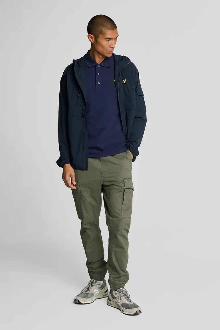 Lyle & Scott polo donkerblauw effen katoen