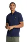 Lyle & Scott polo donkerblauw effen katoen