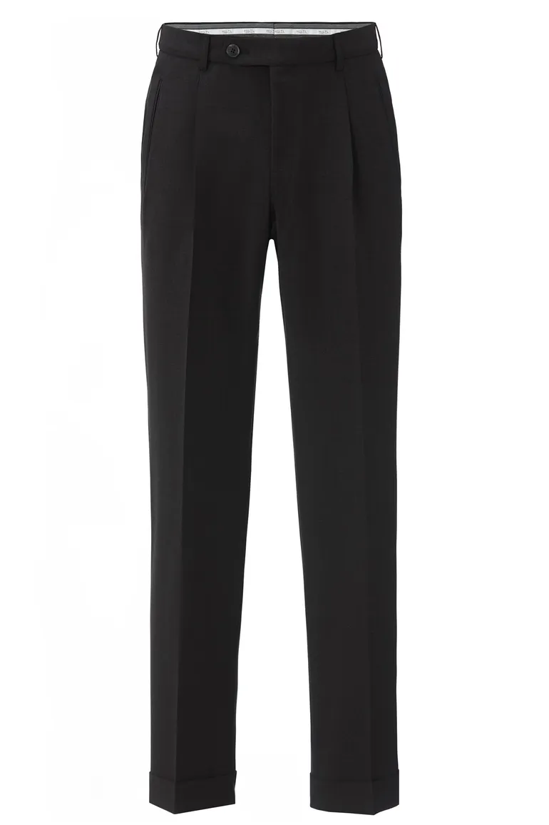 Hiltl wollen pantalon grijs effen wol Milano-U