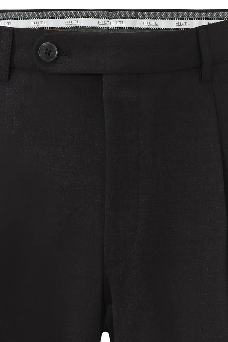 Hiltl wollen pantalon grijs effen wol Milano-U