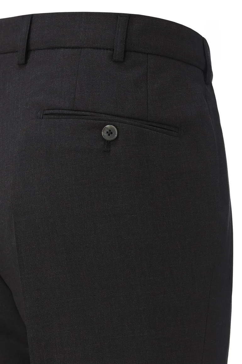 Hiltl wollen pantalon grijs effen wol Milano-U