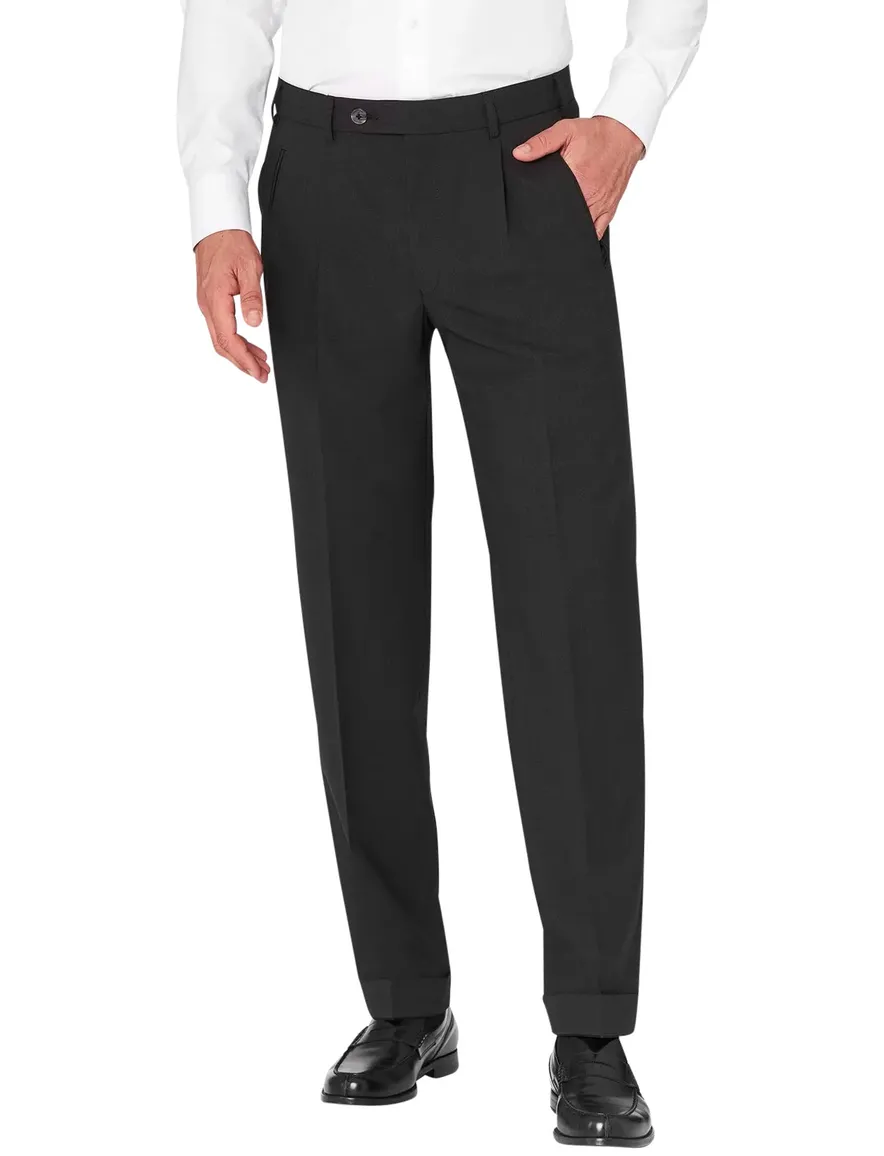 Hiltl wollen pantalon grijs effen wol Milano-U