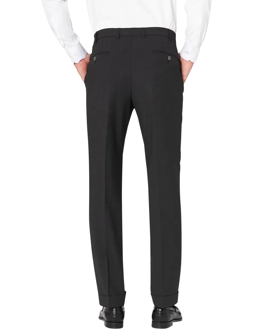 Hiltl wollen pantalon grijs effen wol Milano-U