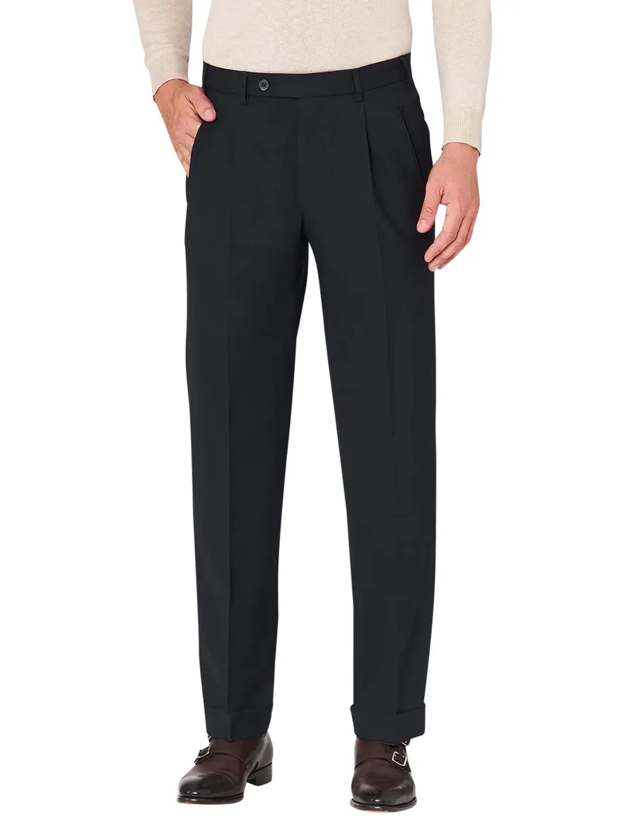 Hiltl wollen pantalon Milano U donkerblauw stretch classic fit