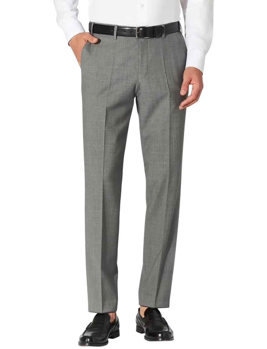 Hiltl wollen pantalon lichtgrijs normale fit