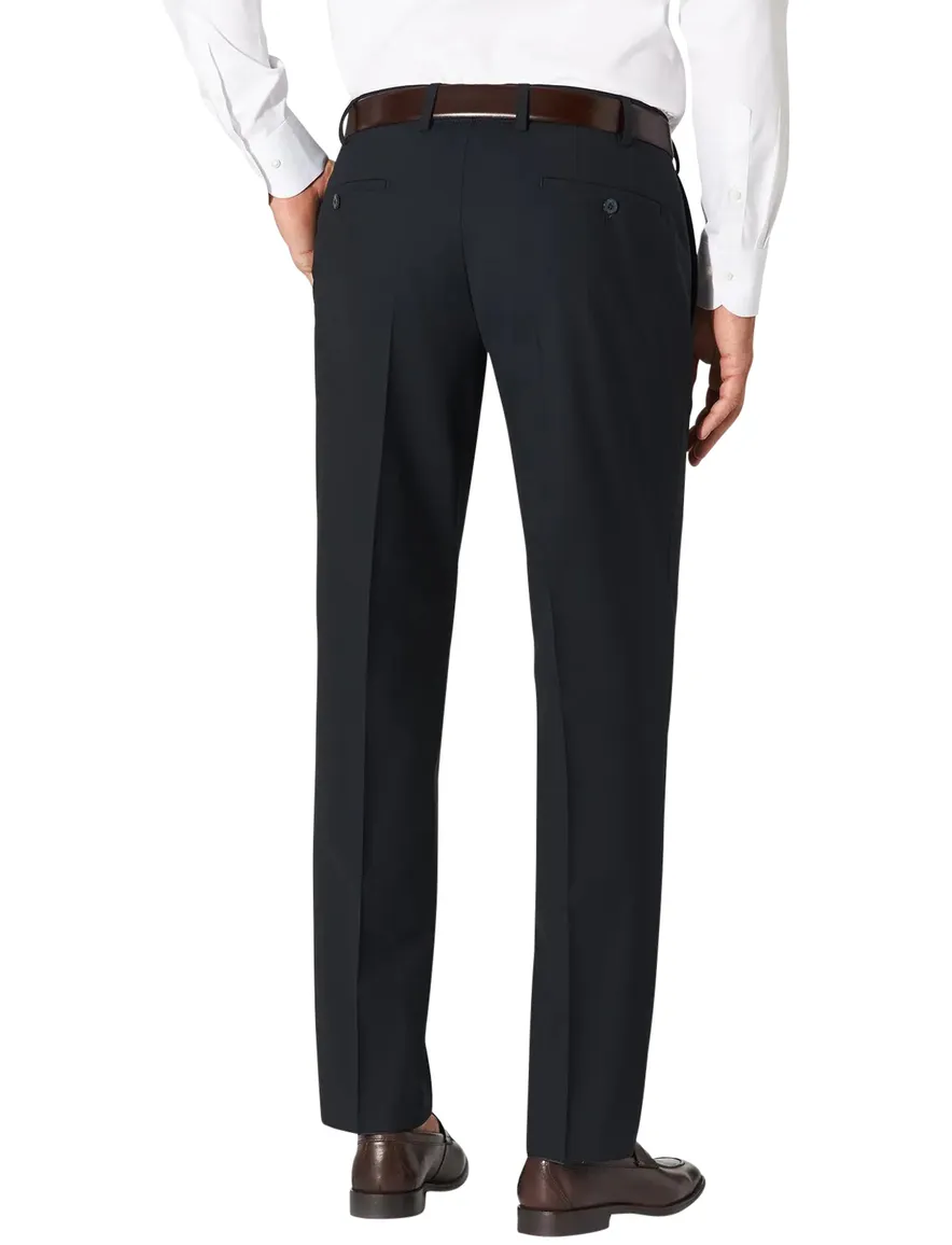 Hiltl wollen pantalon Piacenza normale fit donkerblauw stretch