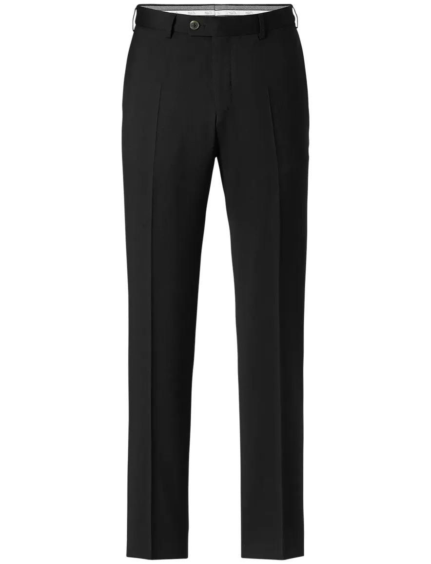 Hiltl Pantalon wol zwart effen Piacenza Regular
