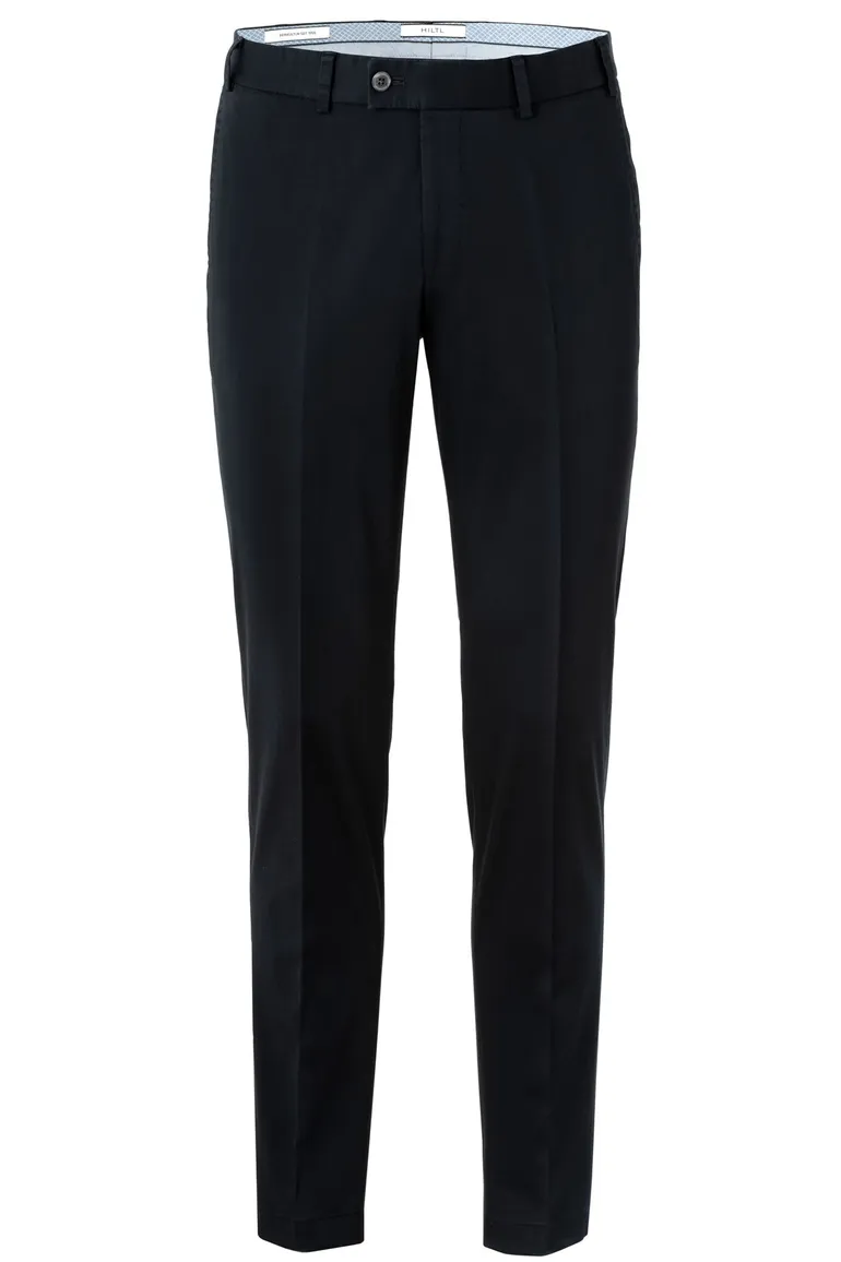 Hiltl katoenen broek donkerblauw effen katoen Tilo