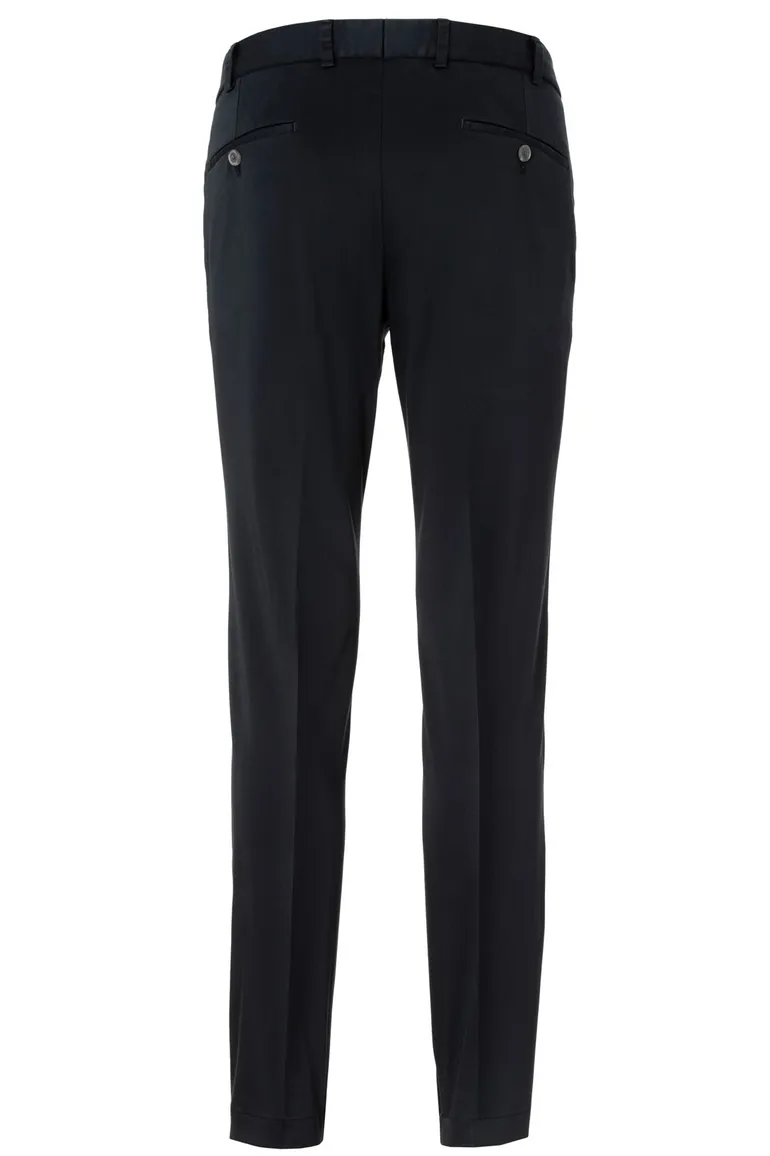 Hiltl katoenen broek donkerblauw effen katoen Tilo