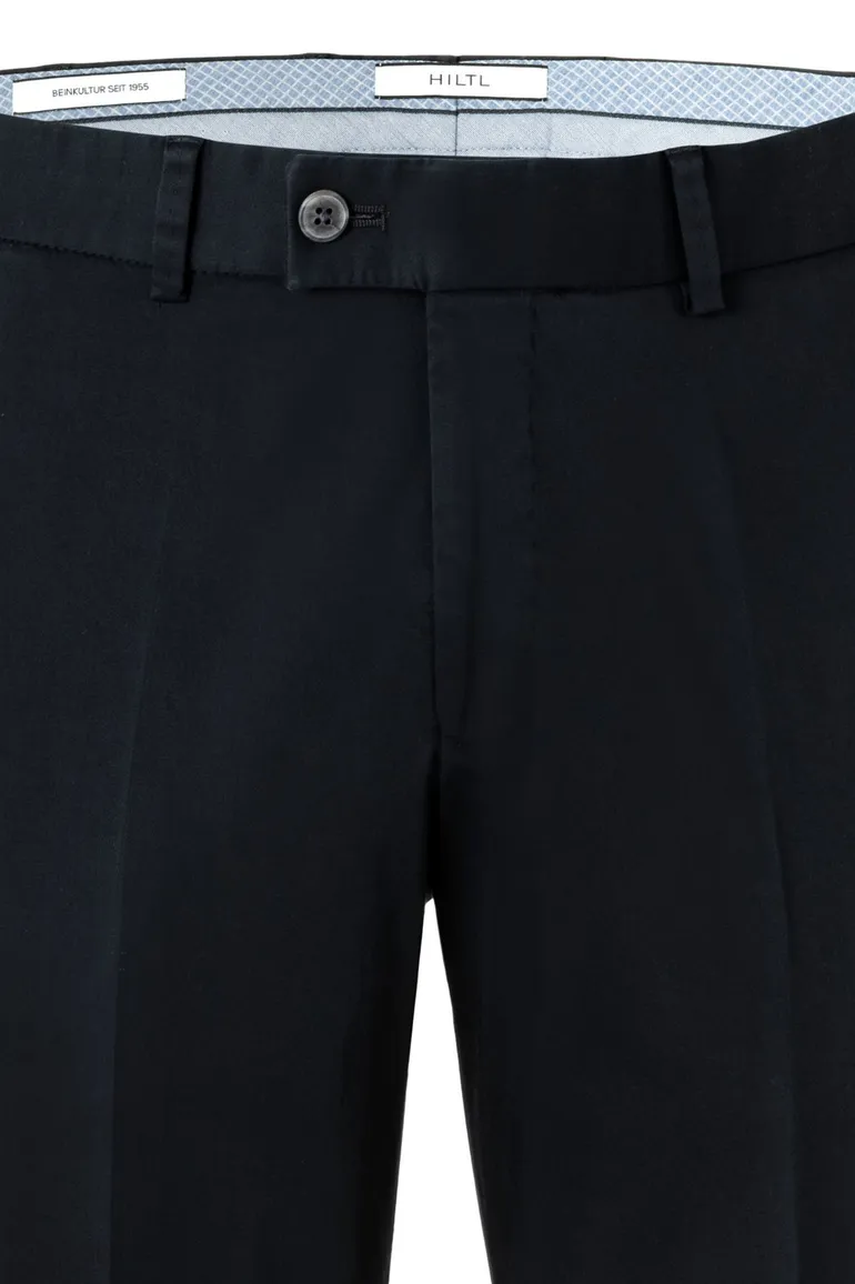 Hiltl katoenen broek donkerblauw effen katoen Tilo