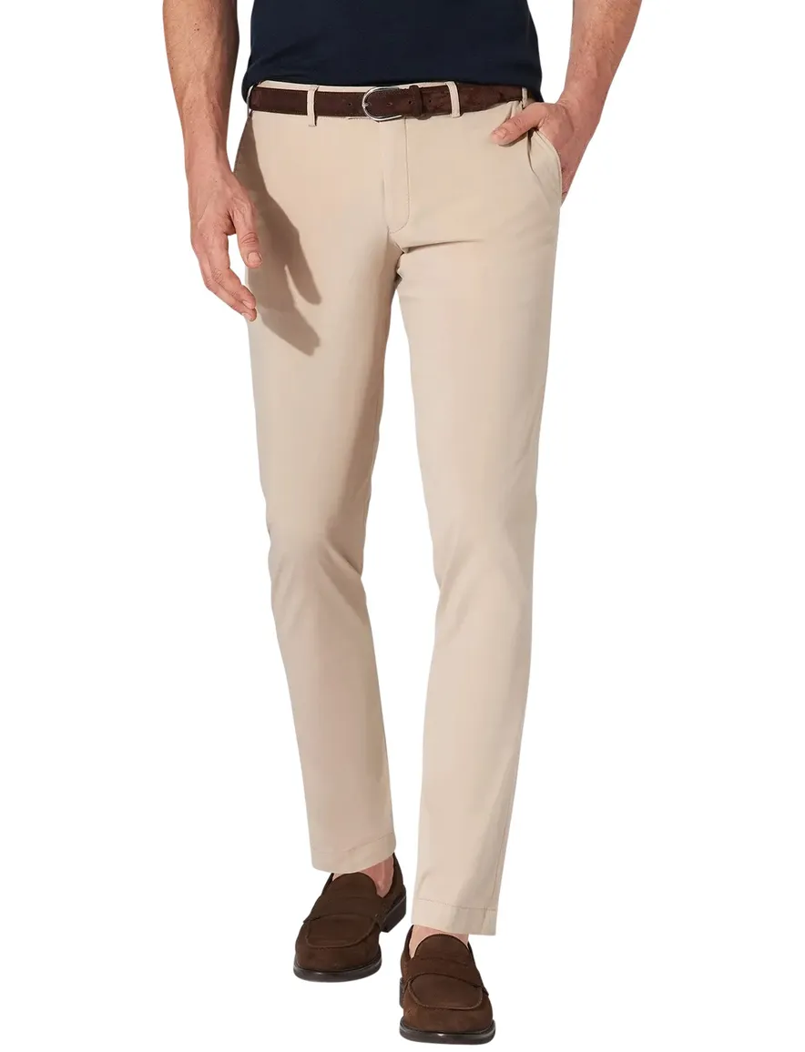 Hiltl katoenen broek beige effen katoen Tarent