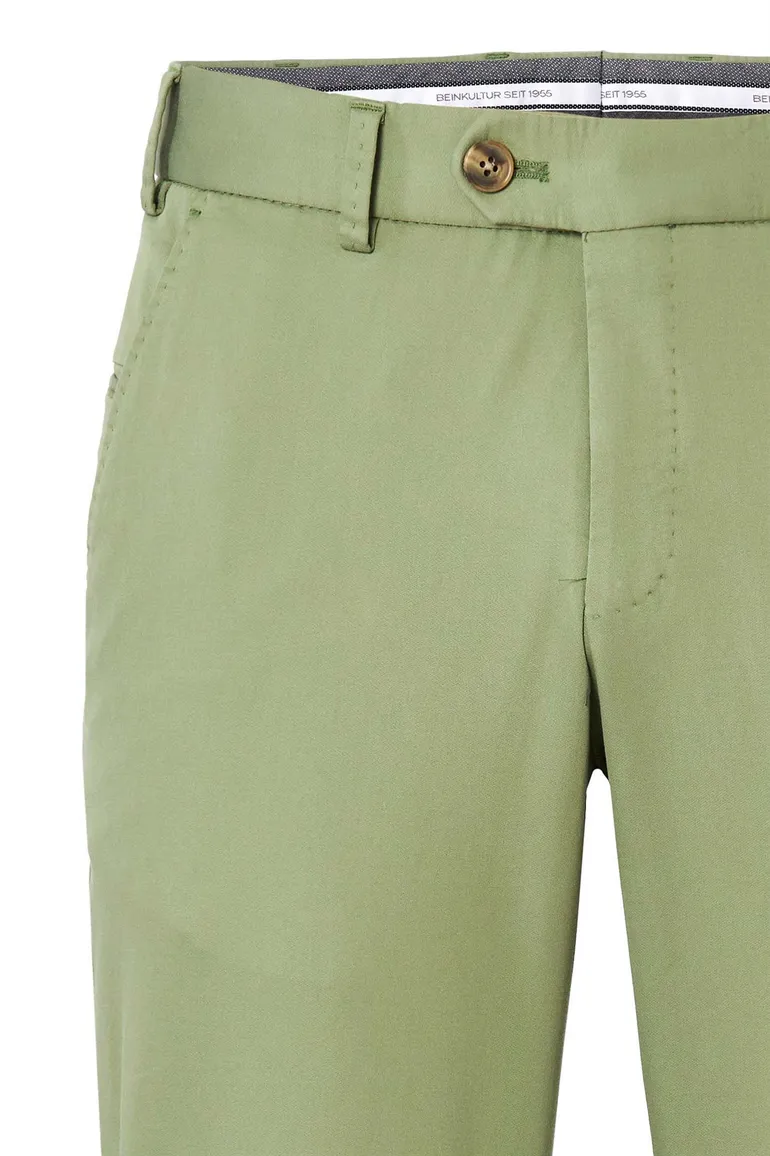 Hiltl katoenen broek groen effen katoen Tourist