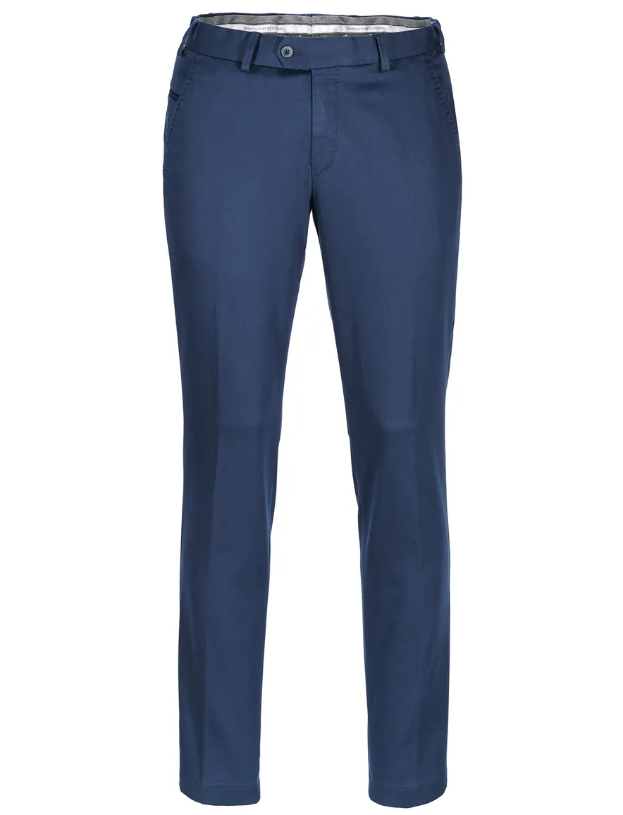 Hiltl katoenen broek blauw effen katoen Tourist