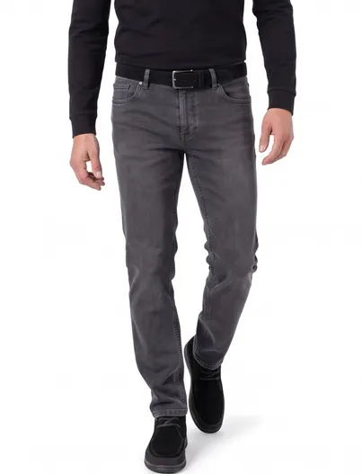 Hiltl Hiltl jeans Parker regular fit grijs effen denim, stretch