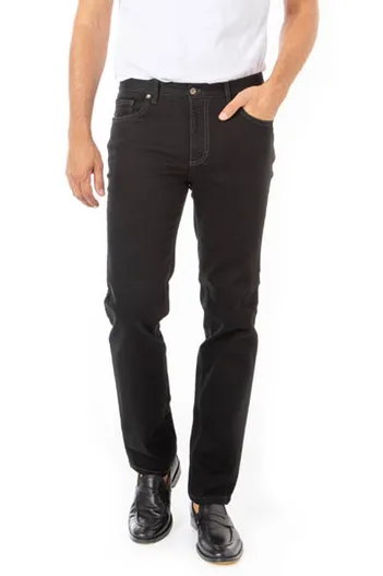 Hiltl Hiltl jeans Parker regular fit zwart effen denim, stretch