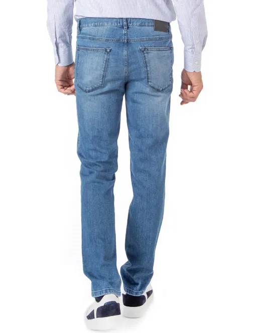 Hiltl jeans lichtblauw Parker normale fit effen denim, stretch