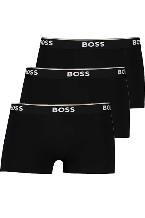BOSS Black boxershort zwart effen katoen 3-pack