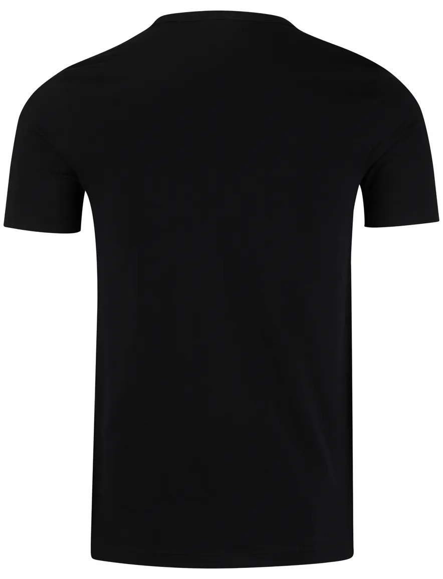 Boss Black t-shirts effen zwart katoen 2 pack
