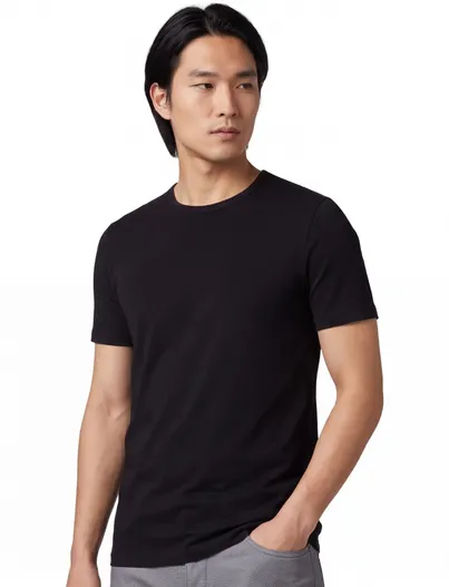 Hugo Boss Boss Black t-shirts effen zwart katoen 2 pack