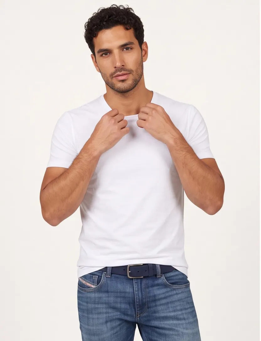 Boss Black t-shirts 2 pack wit effen katoen
