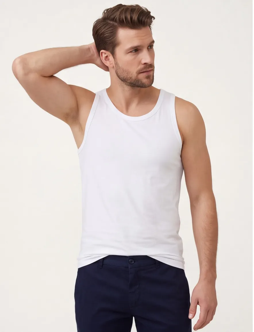 Hugo Boss tanktop wit katoen 2-pack