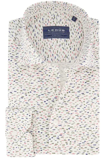Ledub Ledub overhemd Modern Fit New navy print katoen