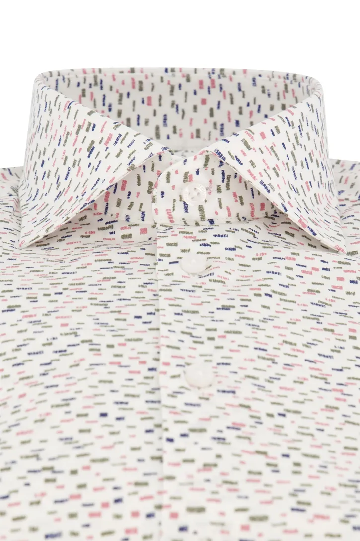 Ledub overhemd Modern Fit New navy print katoen
