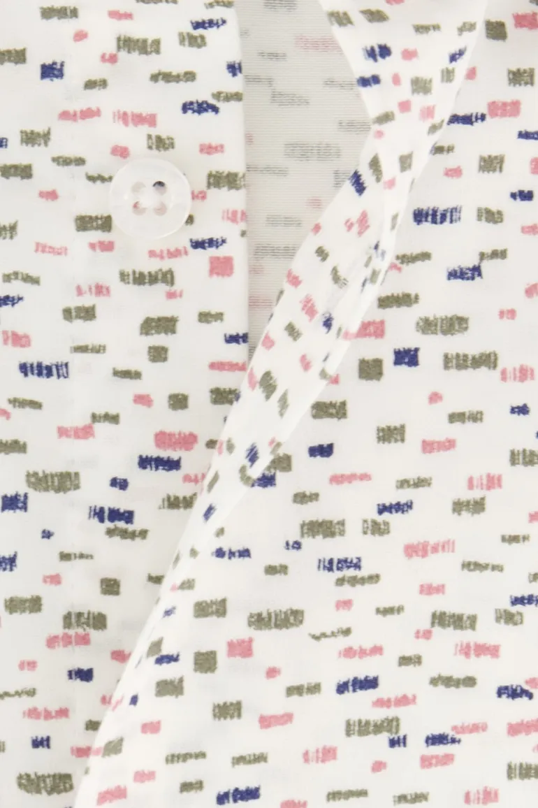 Ledub overhemd donkerblauw geprint