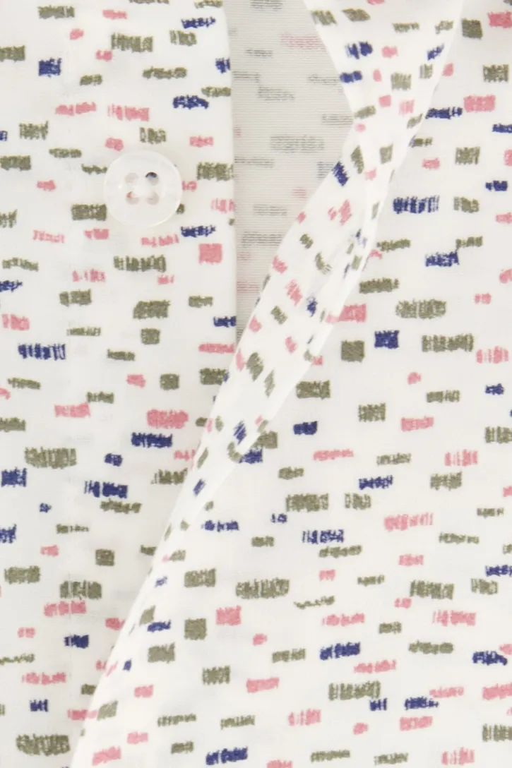 Ledub overhemd Modern Fit New navy print katoen