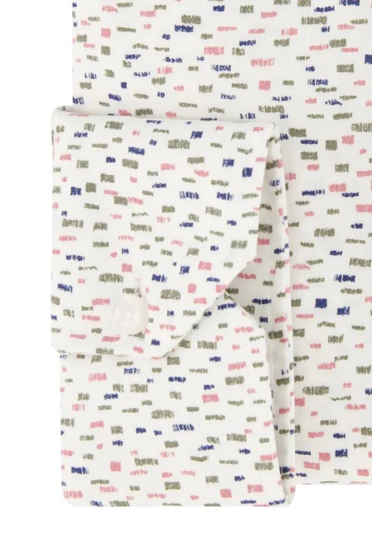 Ledub overhemd Modern Fit New navy print katoen
